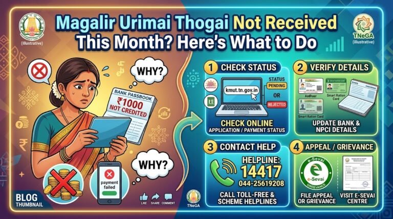 Magalir Urimai Thogai Not Received This Month? Here's What to Do